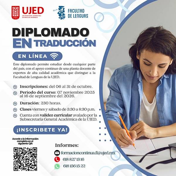 Banner de Diplomado en Traducción (en línea)